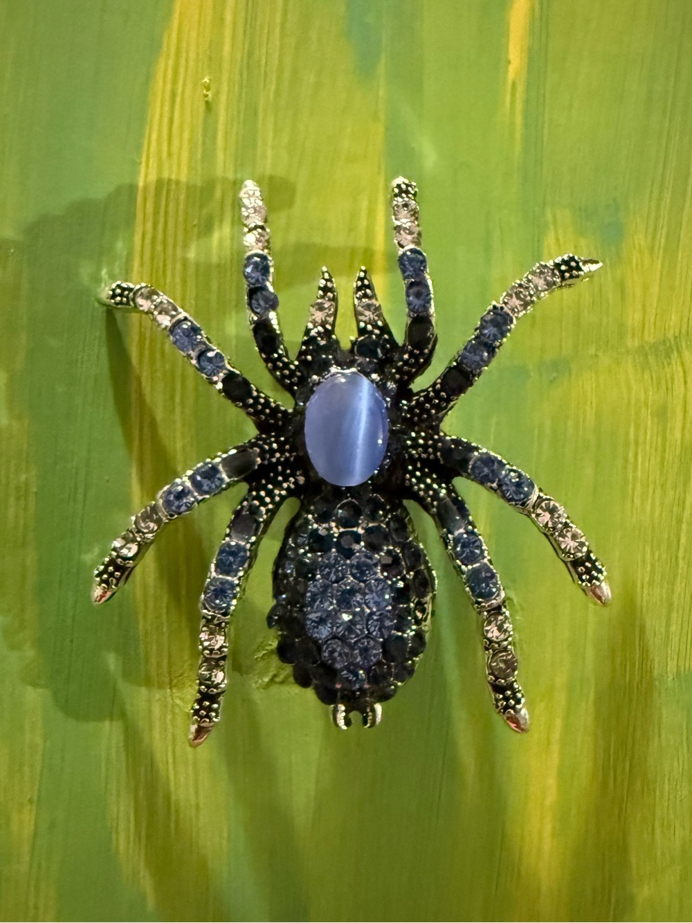 Blue Crystal Spider Brooch - Unbranded Elegant Jewelry Accent